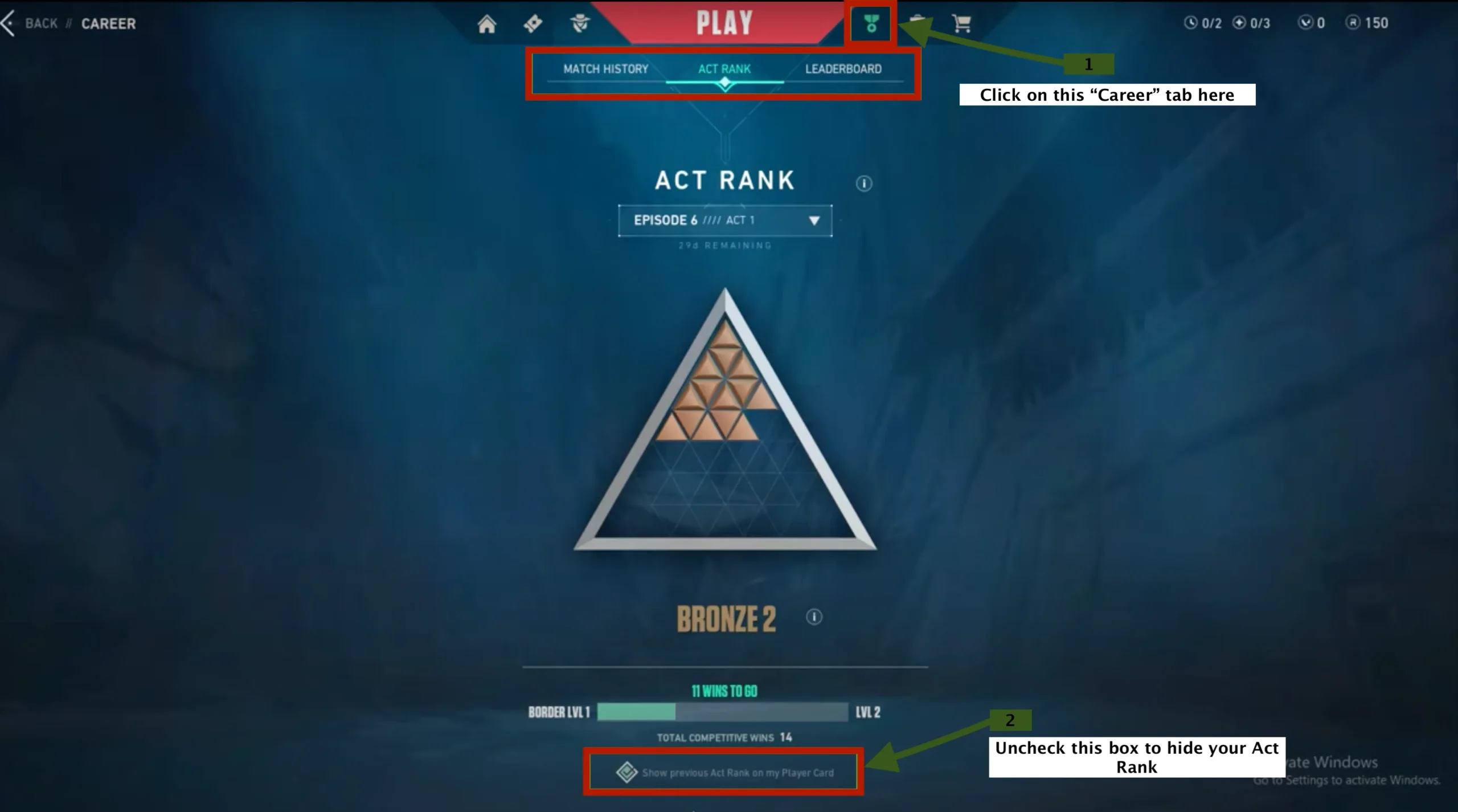 Hide the Rank in valorant